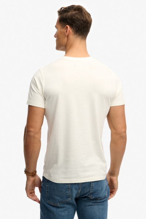 Superdry witte heren t-shirt | Model achteraanzicht