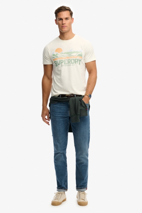 Superdry witte heren t-shirt | Model