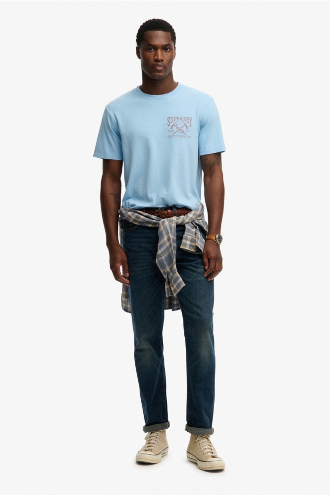 Superdry blauwe heren t-shirt | Model