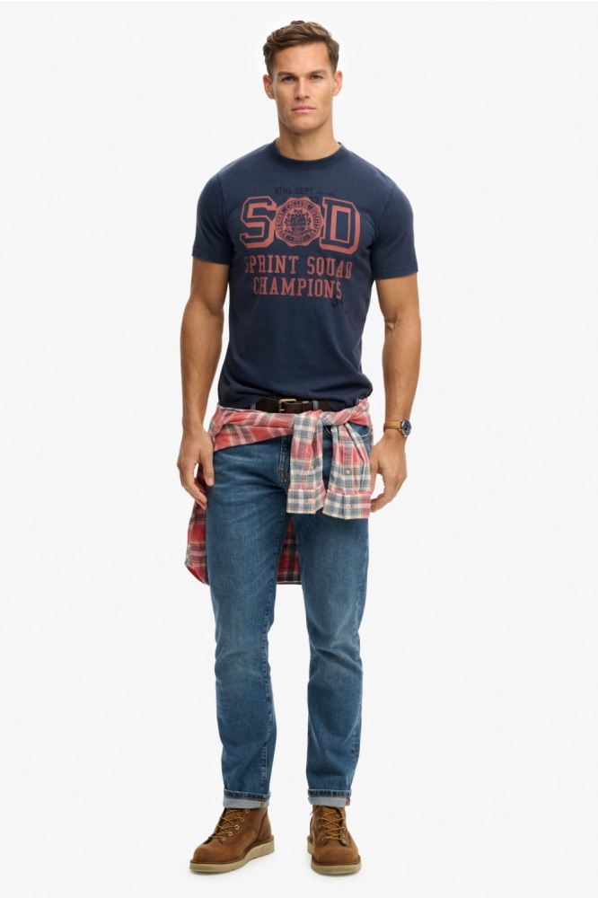 Superdry blauwe heren t-shirt | Model
