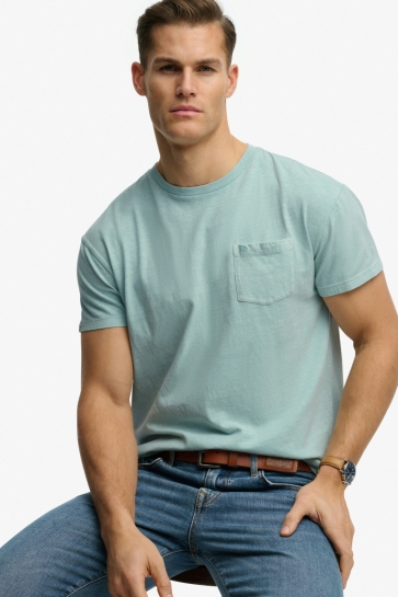 Superdry T-shirt COTTON CLASSIC LINEN PKT TEE M1012371A 9wt aquamarine blue