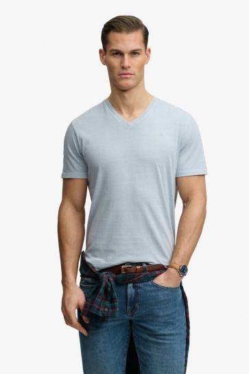 Superdry T-shirt CLASSIC COTTON LINEN VEE M1012391A Slip Blue