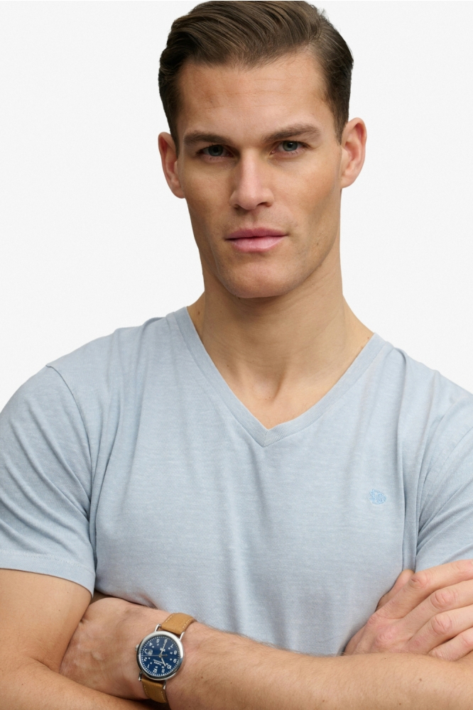 Superdry blauwe heren t-shirt | Close up