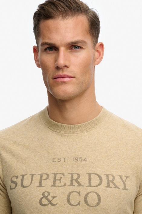 Superdry zand heren t-shirt | Close up