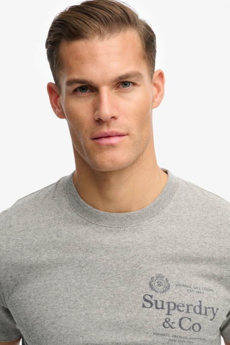 Superdry grijze heren t-shirt | Close up