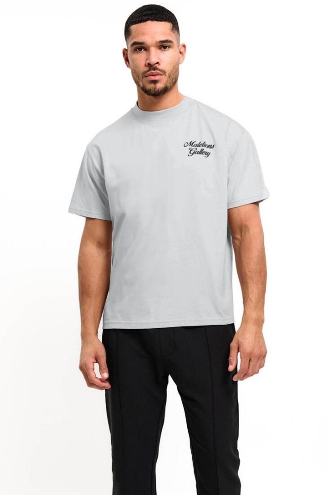 Malelions grijze heren t-shirt | Model vooraanzicht