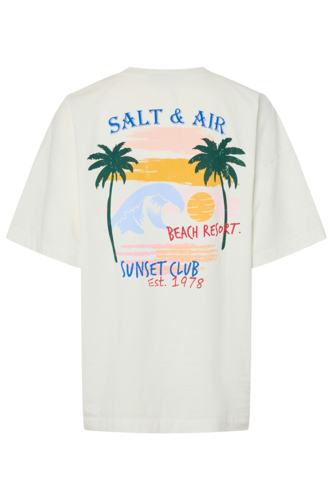 Pieces witte dames t-shirt | Achteraanzicht