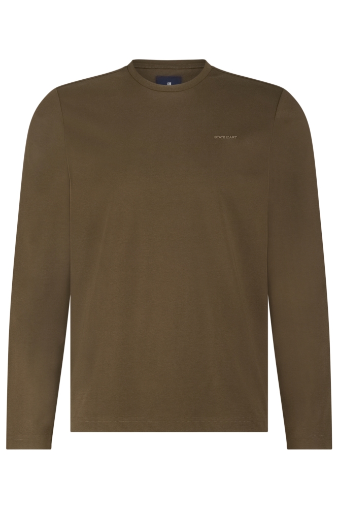 State of Art bruine heren t-shirt | Vooraanzicht