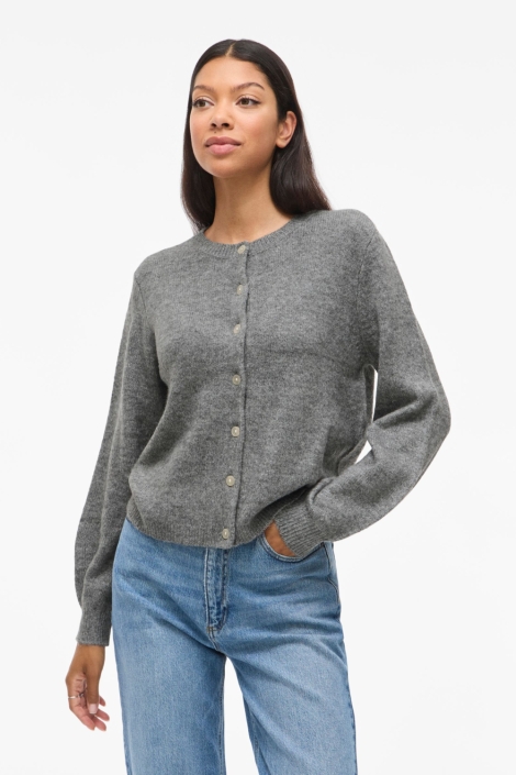 Vila grijze dames vest | Model vooraanzicht