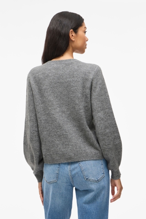 Vila grijze dames vest | Model achteraanzicht