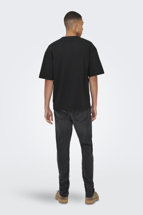 Only & Sons zwarte heren t-shirt | Model