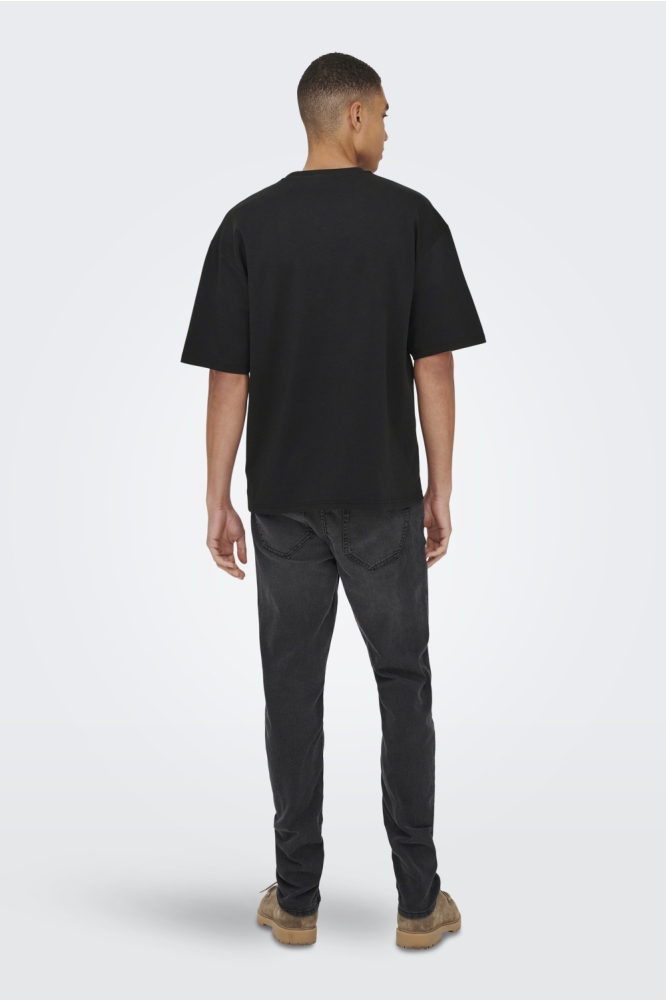 Only & Sons zwarte heren t-shirt | Model