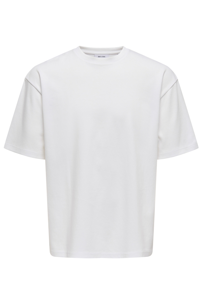 Only & Sons witte heren t-shirt | Vooraanzicht