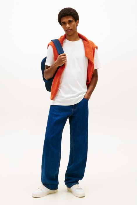 Tommy Jeans witte heren t-shirt | Model