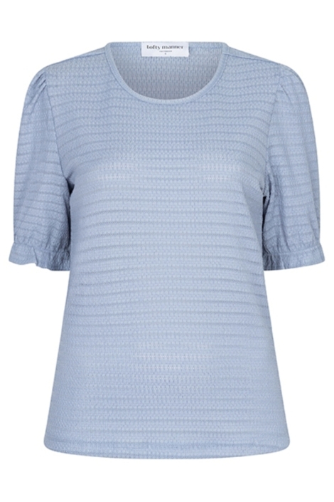Lofty Manner blauwe dames t-shirt | Vooraanzicht