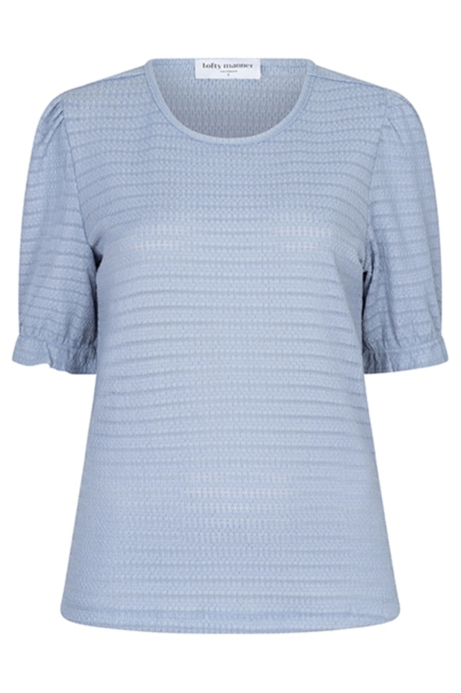 Lofty Manner blauwe dames t-shirt | Vooraanzicht