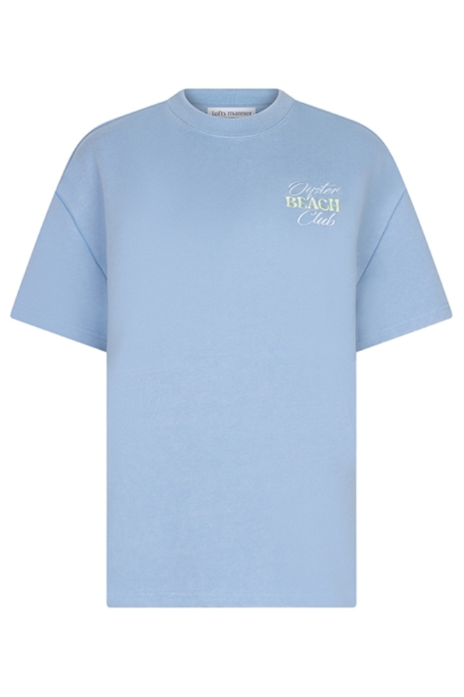 Lofty Manner blauwe dames t-shirt | Vooraanzicht