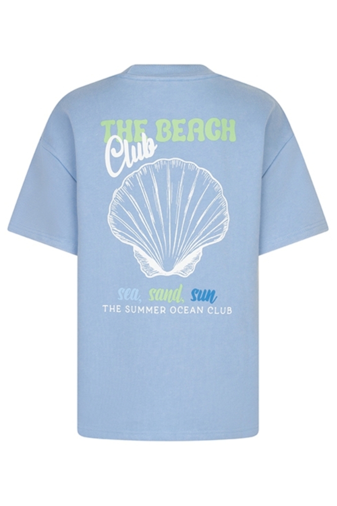 Lofty Manner blauwe dames t-shirt | Achteraanzicht