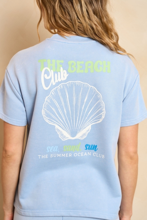 Lofty Manner blauwe dames sweater | Close up