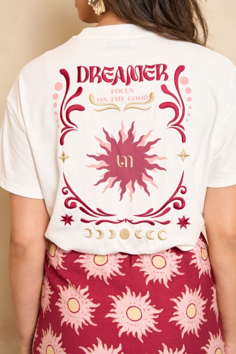 Lofty Manner witte dames t-shirt | Model vooraanzicht