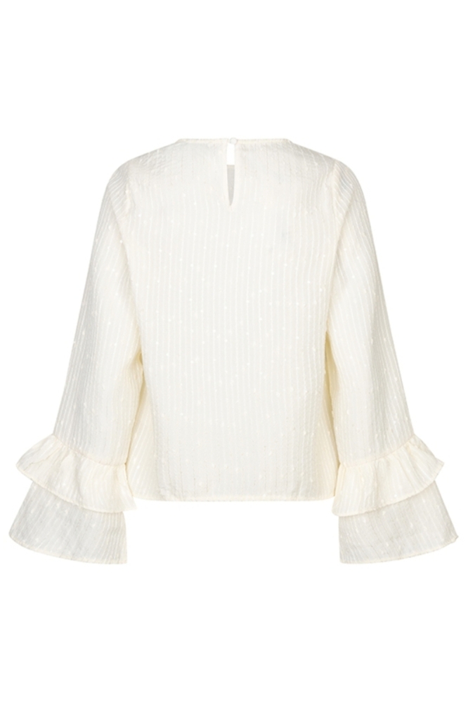 Lofty Manner beige dames t-shirt | Achteraanzicht