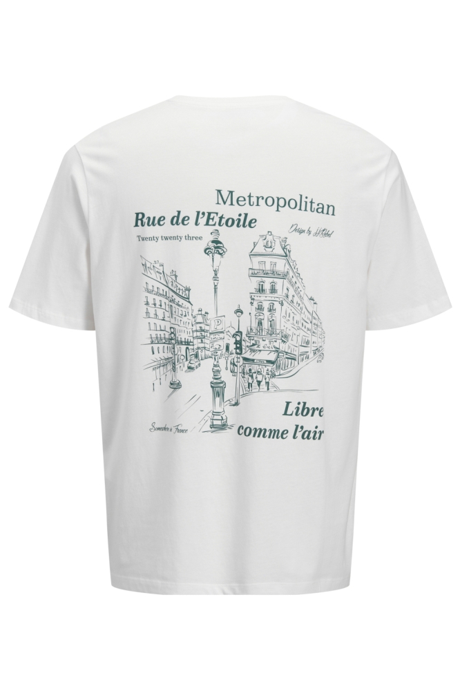 JJ Rebel witte heren t-shirt | Achteraanzicht