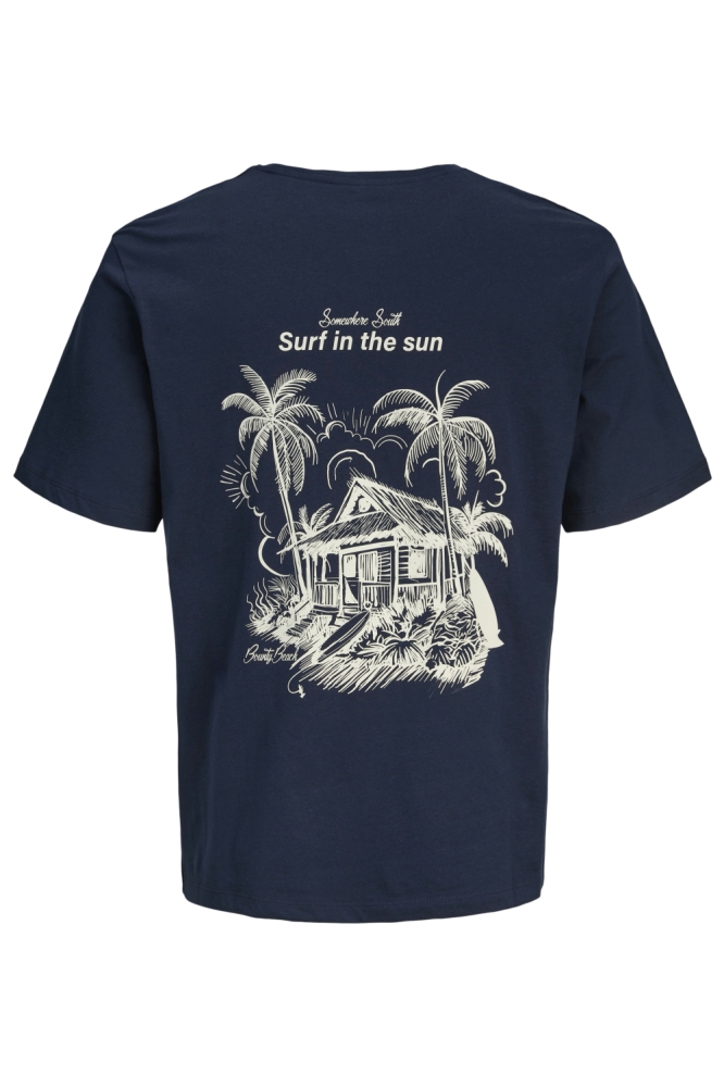 JJ Rebel blauwe heren t-shirt | Achteraanzicht