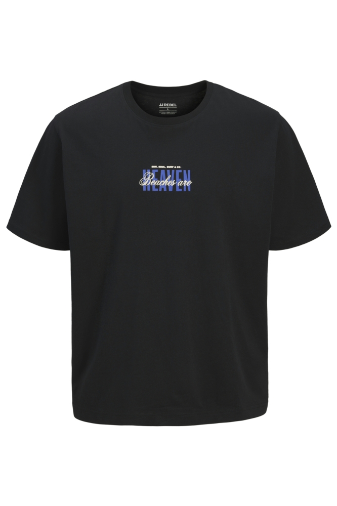 JJ Rebel zwarte heren t-shirt | Vooraanzicht