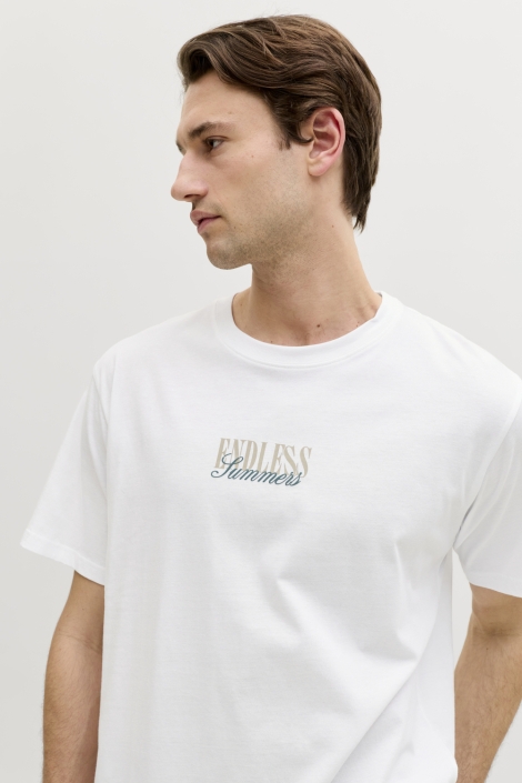 JJ Rebel witte heren t-shirt | Model vooraanzicht