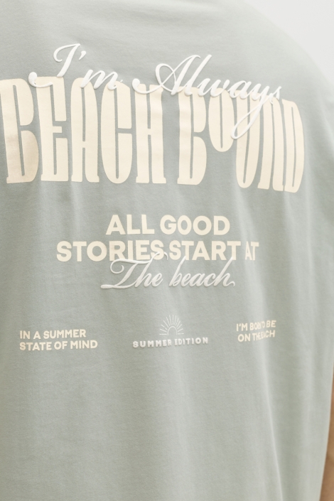 JJ Rebel groene heren t-shirt | Close up