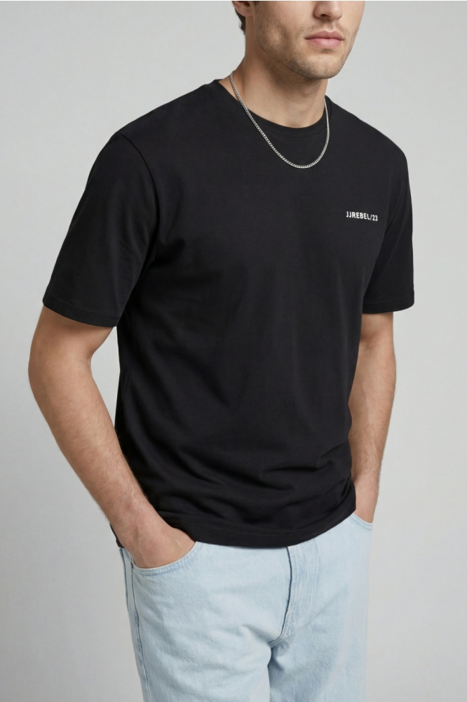 JJ Rebel zwarte heren t-shirt | Close up