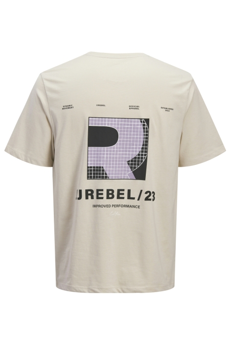 JJ Rebel beige heren t-shirt | Achteraanzicht