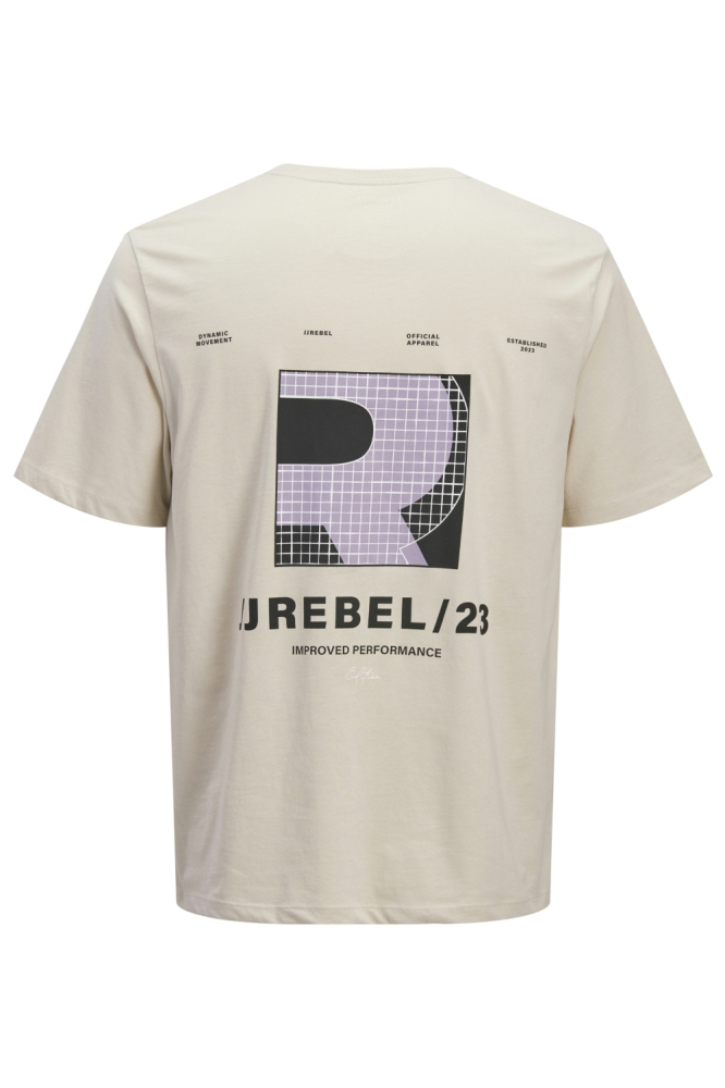 JJ Rebel beige heren t-shirt | Achteraanzicht