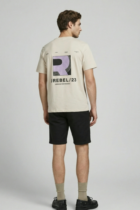 JJ Rebel beige heren t-shirt | Model