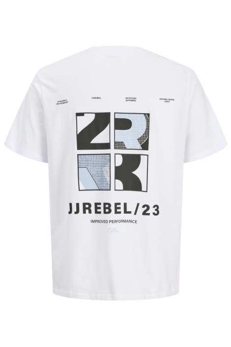 JJ Rebel witte heren t-shirt | Achteraanzicht