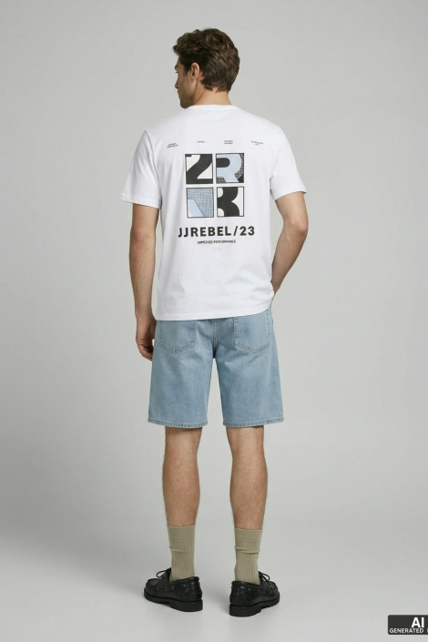 JJ Rebel witte heren t-shirt | Model