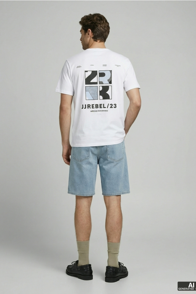 JJ Rebel witte heren t-shirt | Model