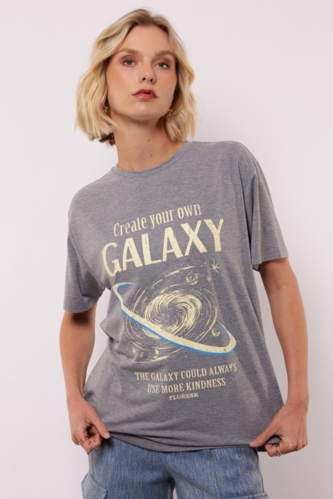 Fluresk grijze dames t-shirt | Model vooraanzicht