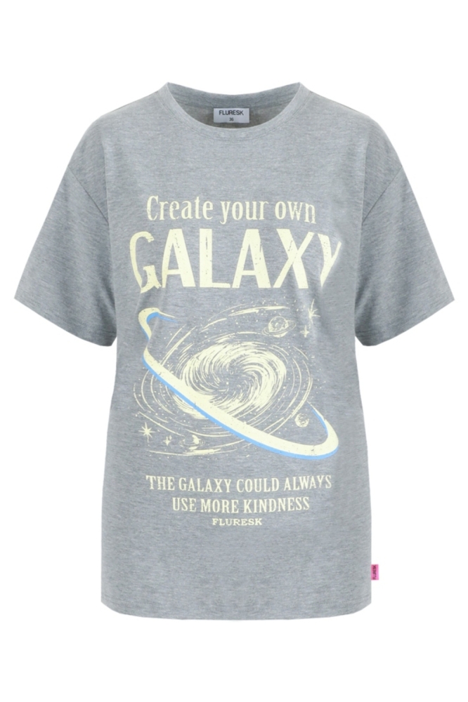 Fluresk grijze dames t-shirt | Vooraanzicht