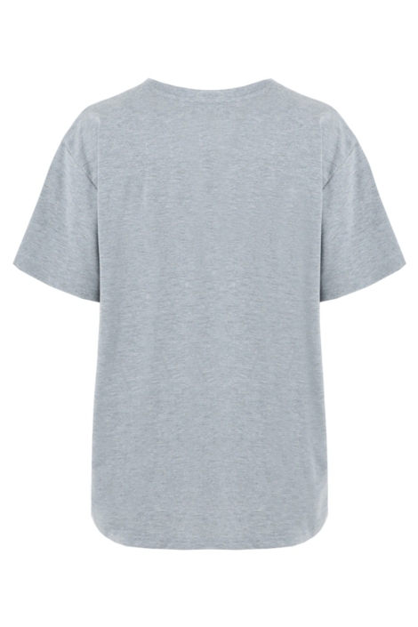 Fluresk grijze dames t-shirt | Achteraanzicht