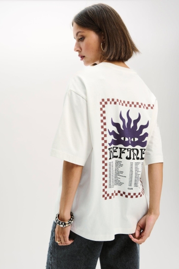 Refined Department MAGGY KNITTED OVERSIZED T SHIRT R2510713865 002 OFF WHITE