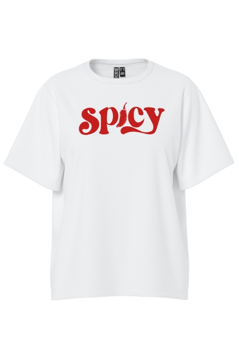 Pieces witte dames t-shirt | Vooraanzicht