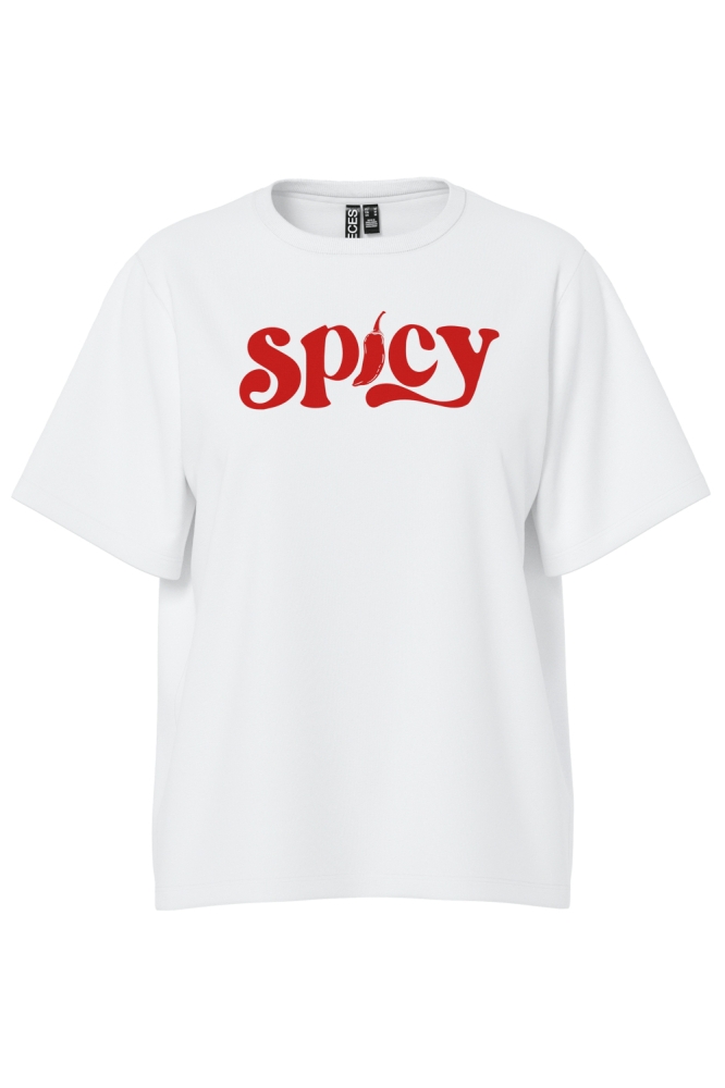 Pieces witte dames t-shirt | Vooraanzicht