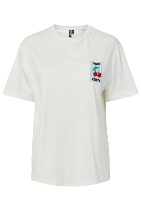 Pieces witte dames t-shirt | Vooraanzicht