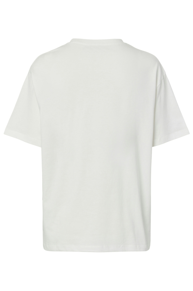 Pieces witte dames t-shirt | Achteraanzicht