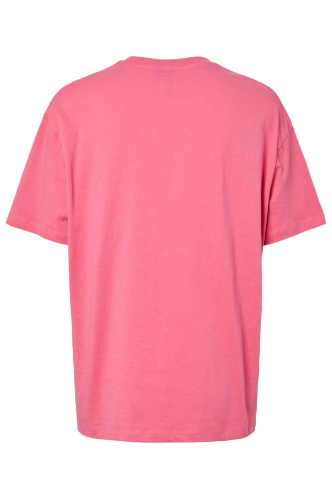 Pieces roze dames t-shirt | Achteraanzicht