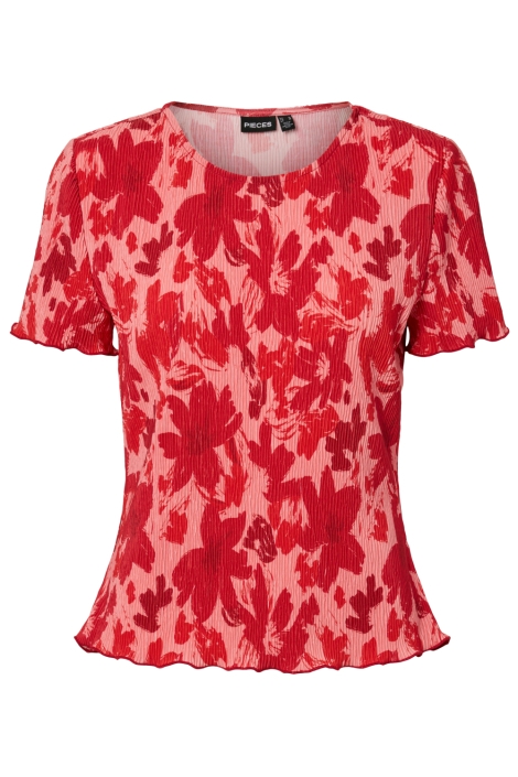 Pieces rode dames t-shirt | Vooraanzicht