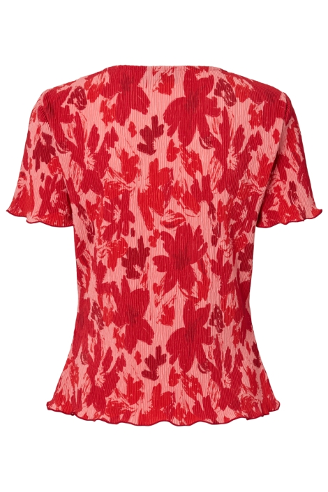 Pieces rode dames t-shirt | Achteraanzicht