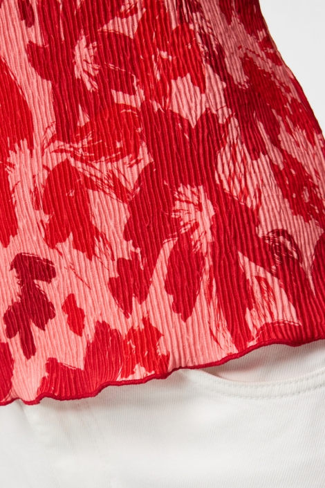 Pieces rode dames t-shirt | Kleurstaal