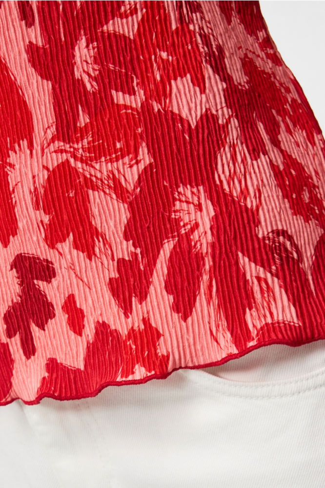 Pieces rode dames t-shirt | Kleurstaal
